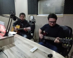 Alemão e Vitor 1ª Semana Cultural Turvo Ativo eles curtem rock e gostam de contar história